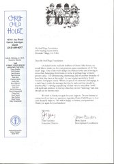 Letter from Christ Child House